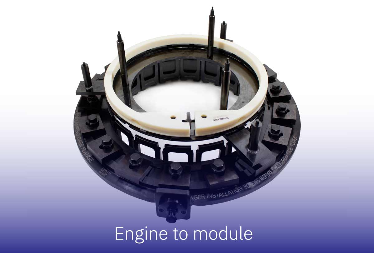Engine to module in aircraft shop tools